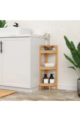 Bambu Banyo & Mutfak 3 Katlı Köşe Rafı 77x23 cm Natürel