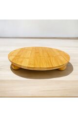 Bambu Top Ayaklı Yuvarlak Pasta & Kek Standı 32 x 6 cm Naturel  32 x 32
