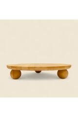 Bambu Top Ayaklı Yuvarlak Pasta & Kek Standı 32 x 6 cm Naturel  32 x 32