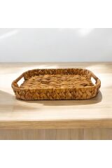 Hasır Örme Oval Dekoratif Tepsi 35x25 Cm  35 x 25