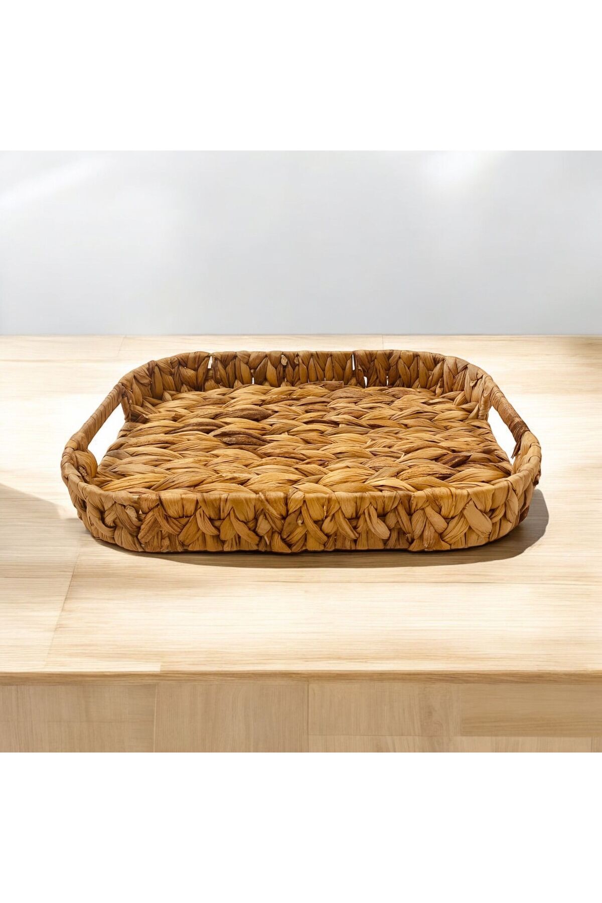 Hasır Örme Oval Dekoratif Tepsi 35x25 Cm  35 x 25