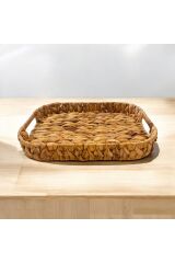 Hasır Örme Oval Dekoratif Tepsi 35x25 Cm  35 x 25