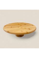 Doğal Bambu Yuvarlak Pasta & Kek Standı 31 x 10 cm Naturel  30 x 30
