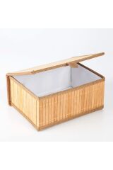 Bambu Dekoratif Düzenleyici Sepet XL 34x26x16 cm Natürel  34 x 26
