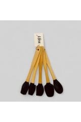 Bambu Saplı Silikon Uçlu 5'li Yemek Kaşık Seti 20 cm