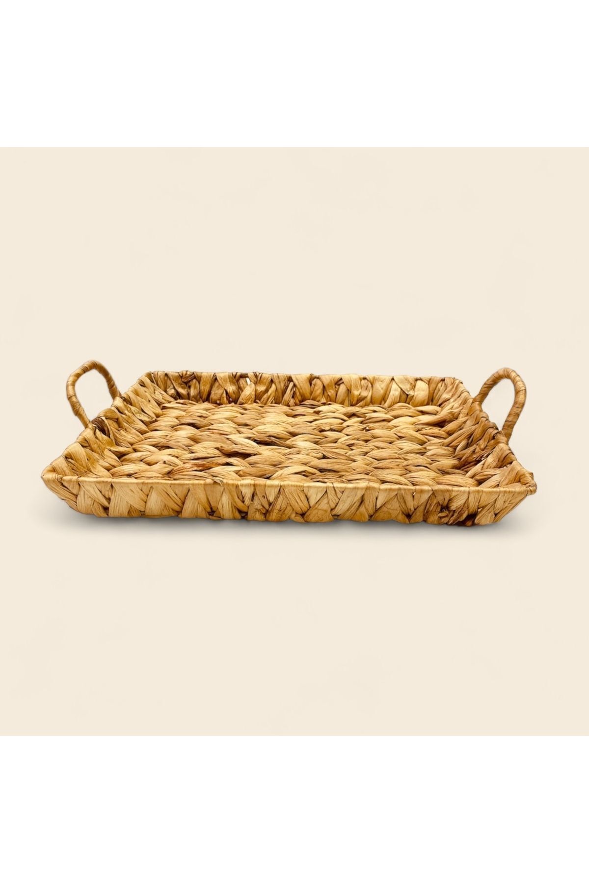 Hasır Dikdörtgen Kulplu Dekoratif Tepsi 35x28 cm  35 x 28