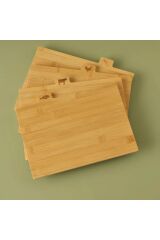 Bambu 4'lü Set Metal Ayaklı Bambu Kesme Tahtası
