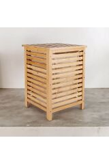 Bambu Kare Dekoratif Çamaşır Sepeti 40x40x57 cm  40 x 40