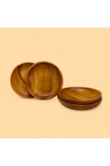 Doğal Akasya 2 Adet Meze & Servis Tabağı 15 cm  15 x 15