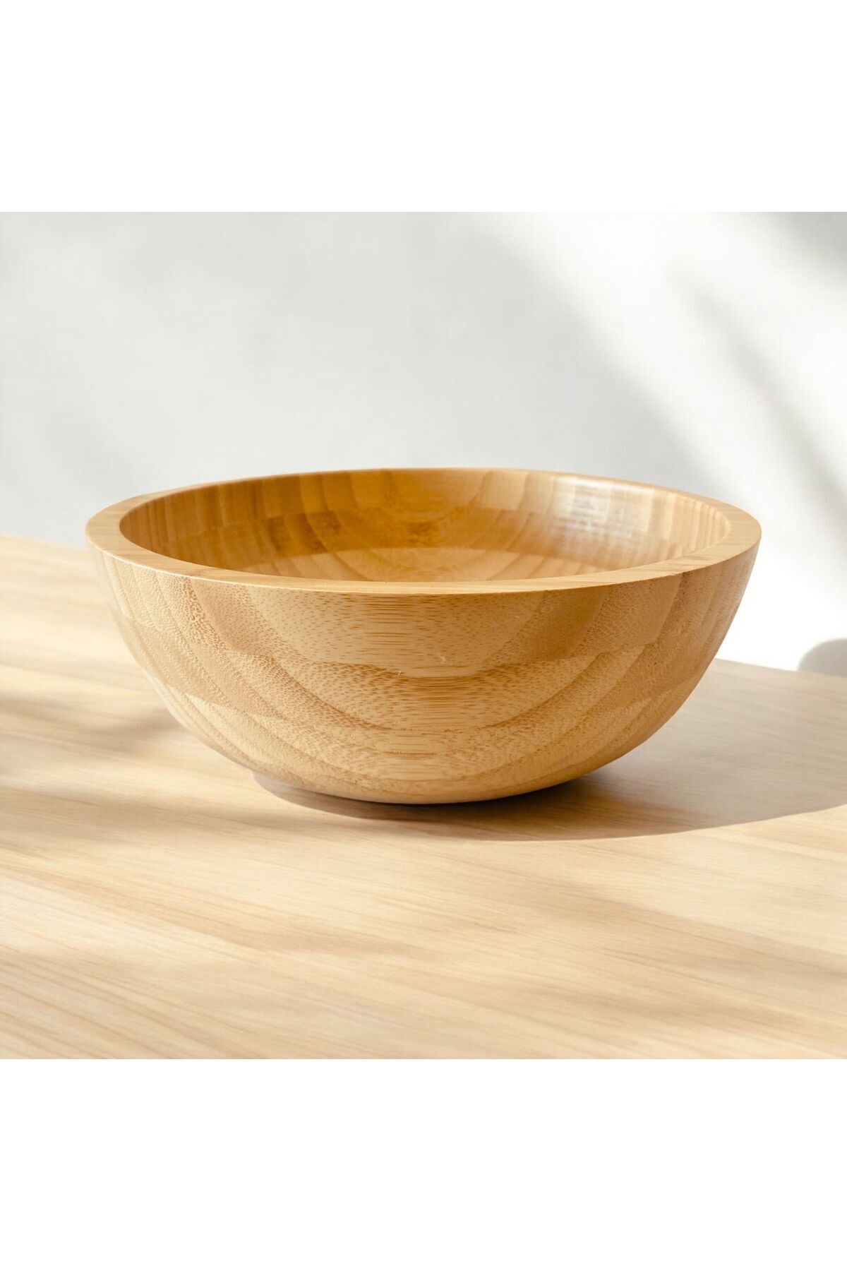 Doğal Bambu Derin Salata & Meyve Kasesi 20 cm