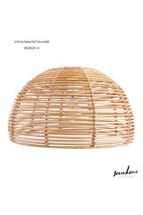 Rattan Bambu Yuvarlak Tekli Avize Natürel 38x24 cm  38.5 x 24