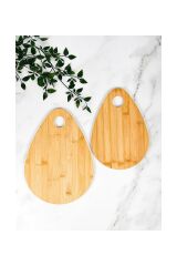Bambu Damla 2'li Kesme Tahtası Naturel