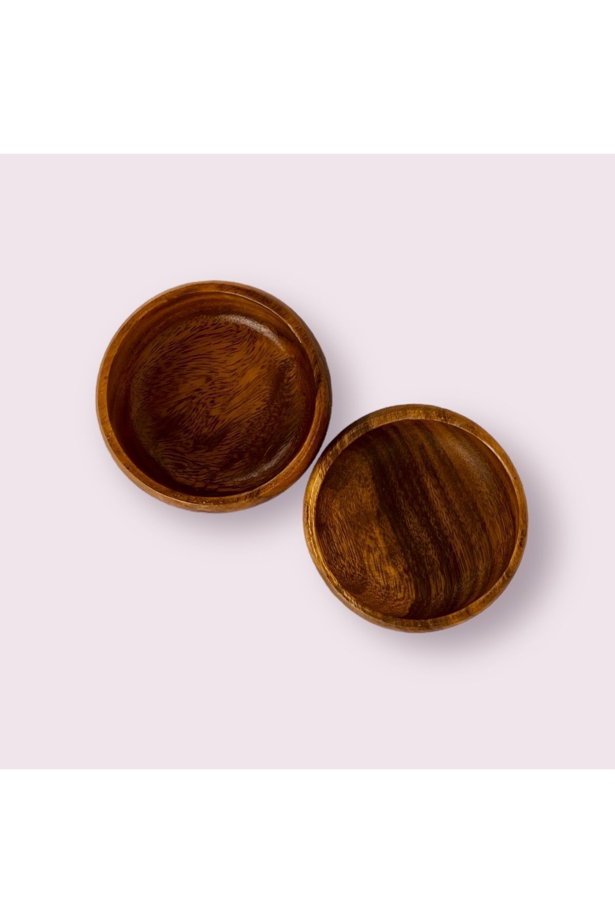 Doğal Akasya Yuvarlak Çerezlik & Reçellik 10 cm 2'li  10 x 10