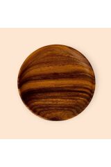 Doğal Akasya Yuvarlak Servis Tabağı 21 cm Naturel