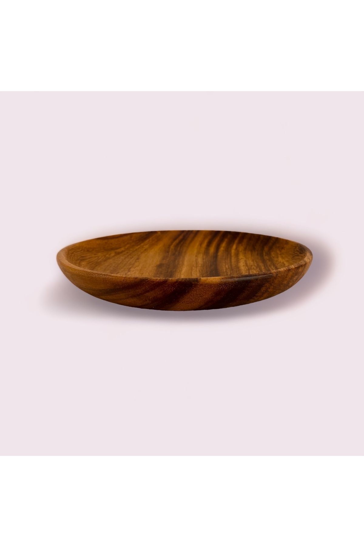 Doğal Akasya Yuvarlak Servis Tabağı 21 cm Naturel