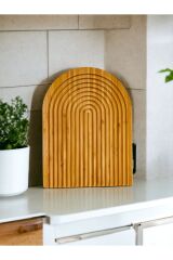 Bambu Oval Servis Sunum Tahtası Naturel 32x25 cm