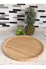 Doğal Bambu Yuvarlak Servis Tabağı 30x30 cm Naturel