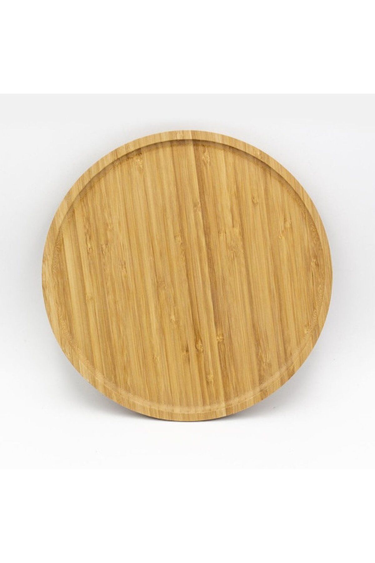Doğal Bambu Yuvarlak Servis Tabağı 30x30 cm Naturel