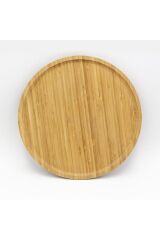 Doğal Bambu Yuvarlak Servis Tabağı 30x30 cm Naturel