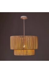 Rattan Dekoratif Sarkıt Avize 40x26 Cm Naturel  40 x 80