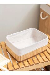 Bambu Katlanabilir Dikdörtgen Sepet 25x15 Cm Naturel  25 x 25