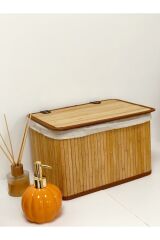 Bambu Dikdörtgen Düzenleyici Sepet 32x23x21 cm Naturel  32 x 23