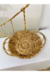 Hasır Yuvarlak Dekoratif Tepsi M 32x32x7 Cm Naturel  32 x 32