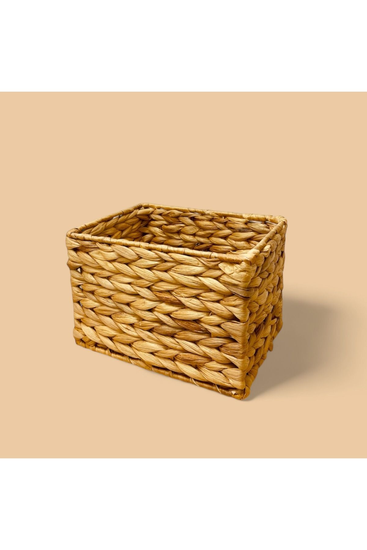 Hasır Dikdörtgen Örgülü Sepet S 22x16x14 Cm Organizer