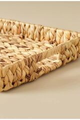Hasır Dikdörtgen Dekoratif Tepsi L 40x32 Cm  40 x 32