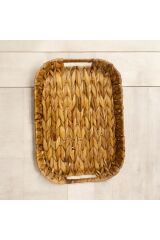 Hasır Örgülü Oval Dekoratif Tepsi 32x23 Cm