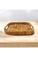 Hasır Örgülü Oval Dekoratif Tepsi 32x23 Cm