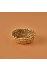 Hasır Yuvarlak Çerezlik Natürel 13 Cm  13x13x9