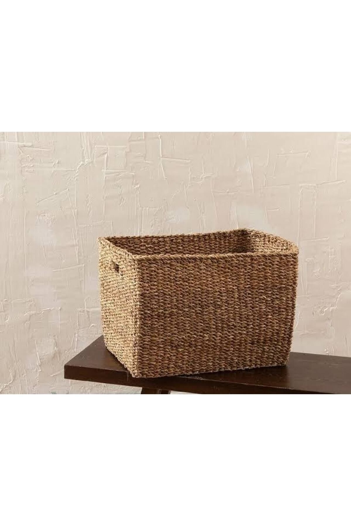 Hasır Dikdörtgen Derin Düzenleyici Sepet L 41x32 Cm